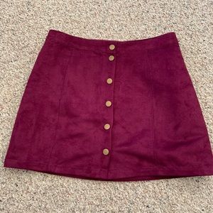 burgundy skirt